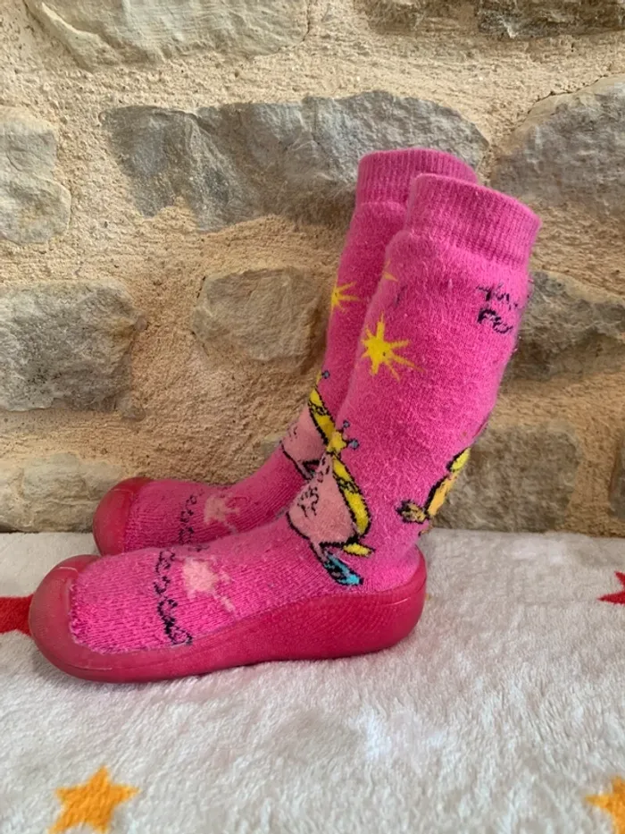 Chaussons chaussettes Isotoner T25/26 Roses - photo numéro 3