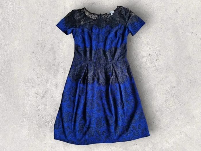 Robe "Jus d'orange" bleu a dentelle noire taille 1