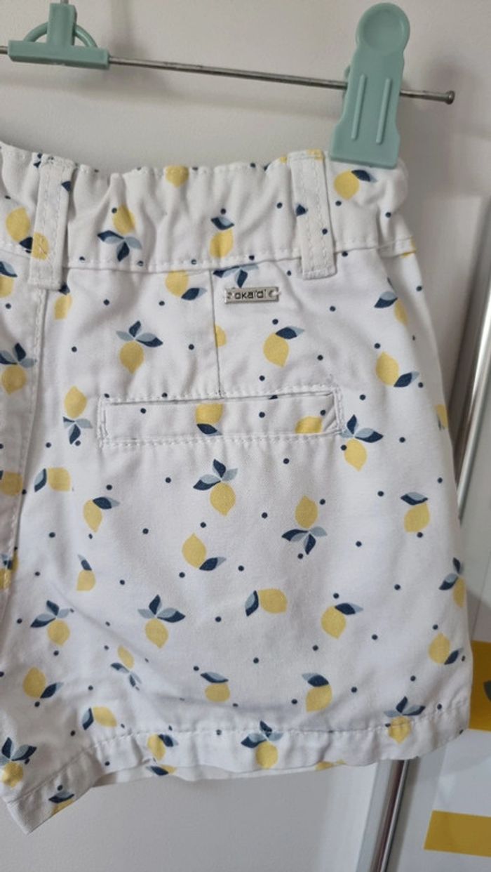 Short okaidi chino citron taille 4ans ceinture ajustabe - photo numéro 3