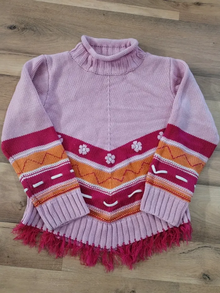 Poncho fille 8 ans Vynil fraise
