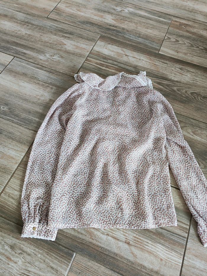 Haut manche longue vieux rose avec fleurs doré Scarlet Roos Taille 1 - photo numéro 3