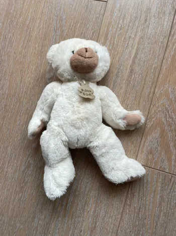 Ours en peluche doudou poupée doux en moumoute blanche