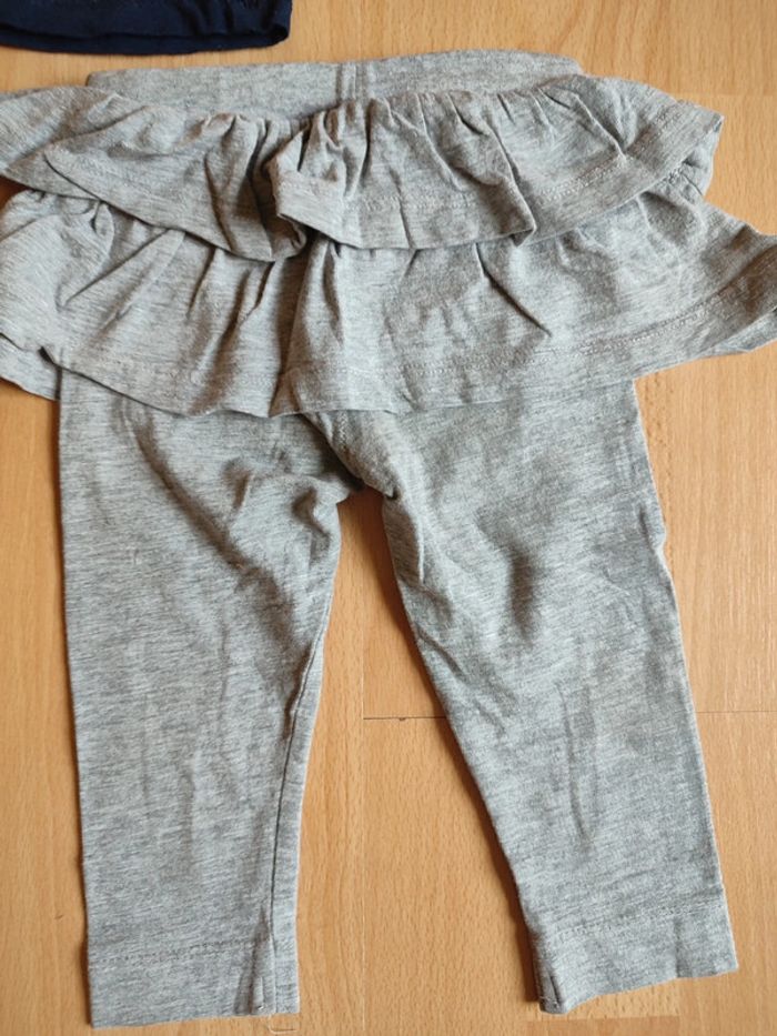 Lot tenue pantalon Obaïbi+ legging/jupe et t-shirt manches longues Mis Cutie en 18M - photo numéro 2