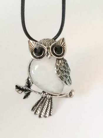 Collier corde de cire + pendentif bohème
