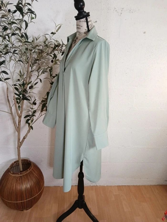 🌿 Robe chemise vert d’eau SHEIN – Taille M – Très bon état - photo numéro 3