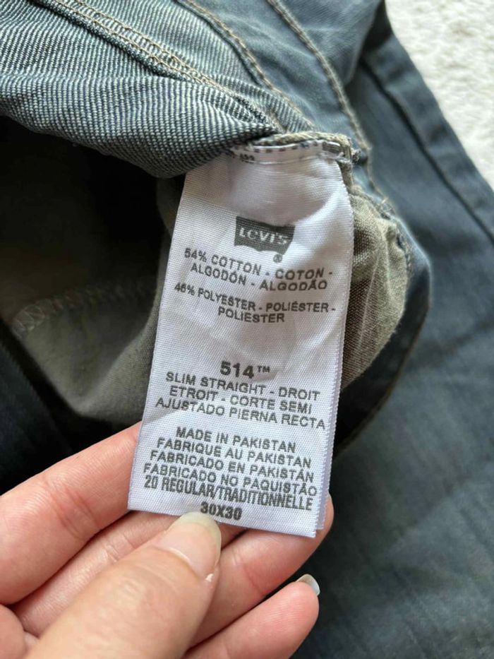Jean homme levi’s 514 straight - droit bleu marine gris style délavé taille W30 M/40 L30 Y2K 2000s - photo numéro 8