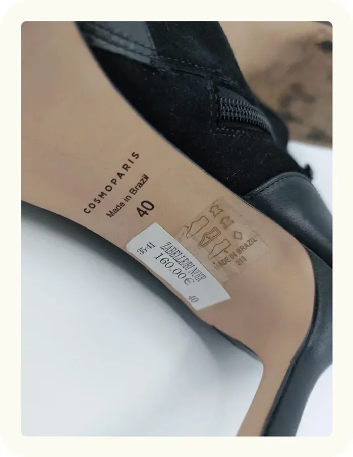 Bottines boots a talon cuir et tissu Cosmoparis - photo numéro 7