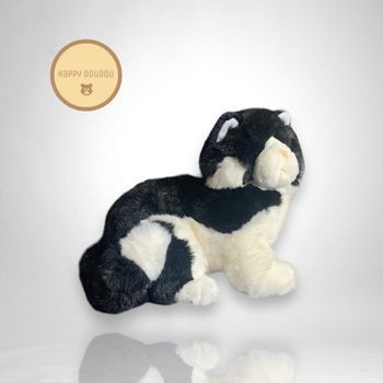 Peluche chat noir et blanc L. Dake A581