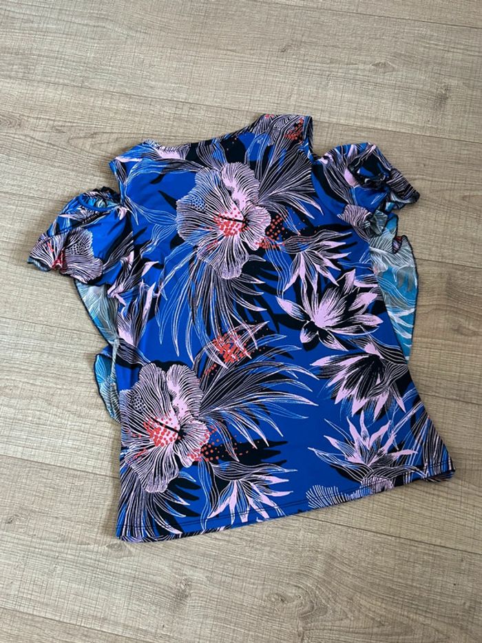 Haut bleu et imprimé à manches courtes Morgan taille XS jamais porté - photo numéro 12