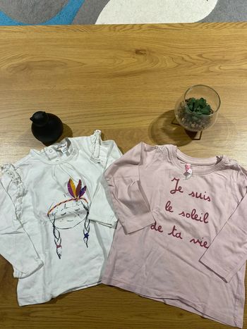 💫lot de 2 petit t-shirt manches longues bébé 💫