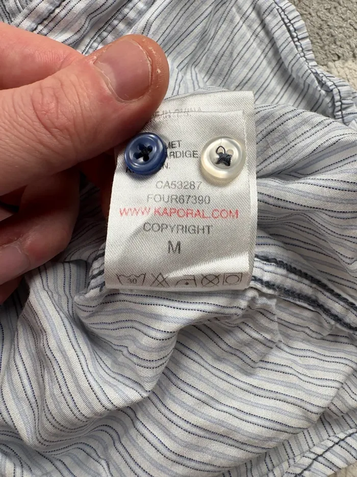 Chemise à rayures Kaporal | Blanc et bleu clair | Taille M - photo numéro 7