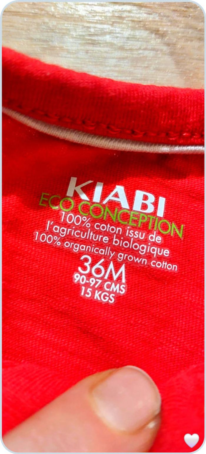 t shirt kiabi 36 mois rouge - photo numéro 2