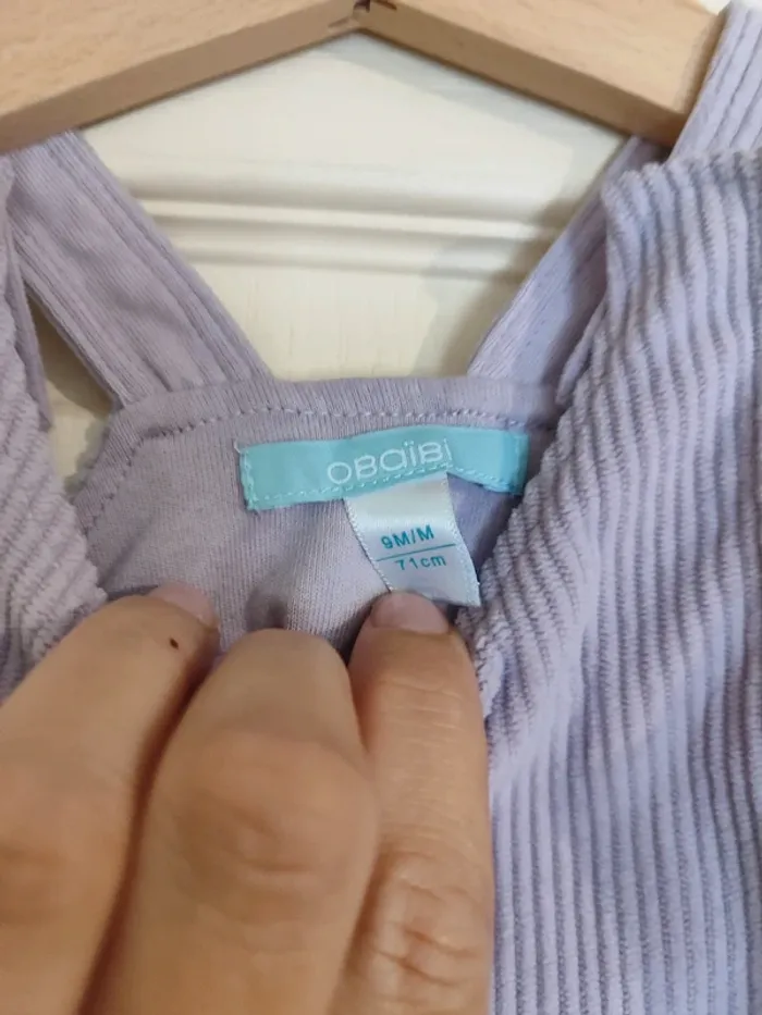 Robe velours parme 9 mois - photo numéro 2