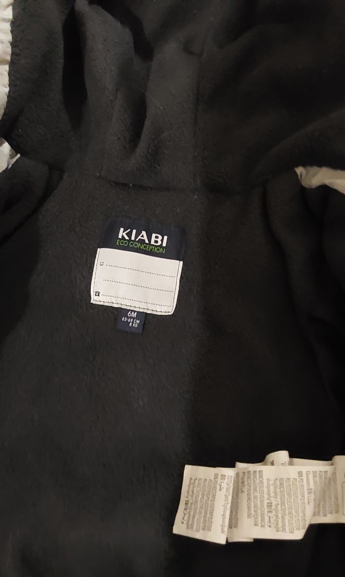 Blouson chaud molletonné NEUF gris Kiabi Eco conception 6 mois 63/69cm - photo numéro 3