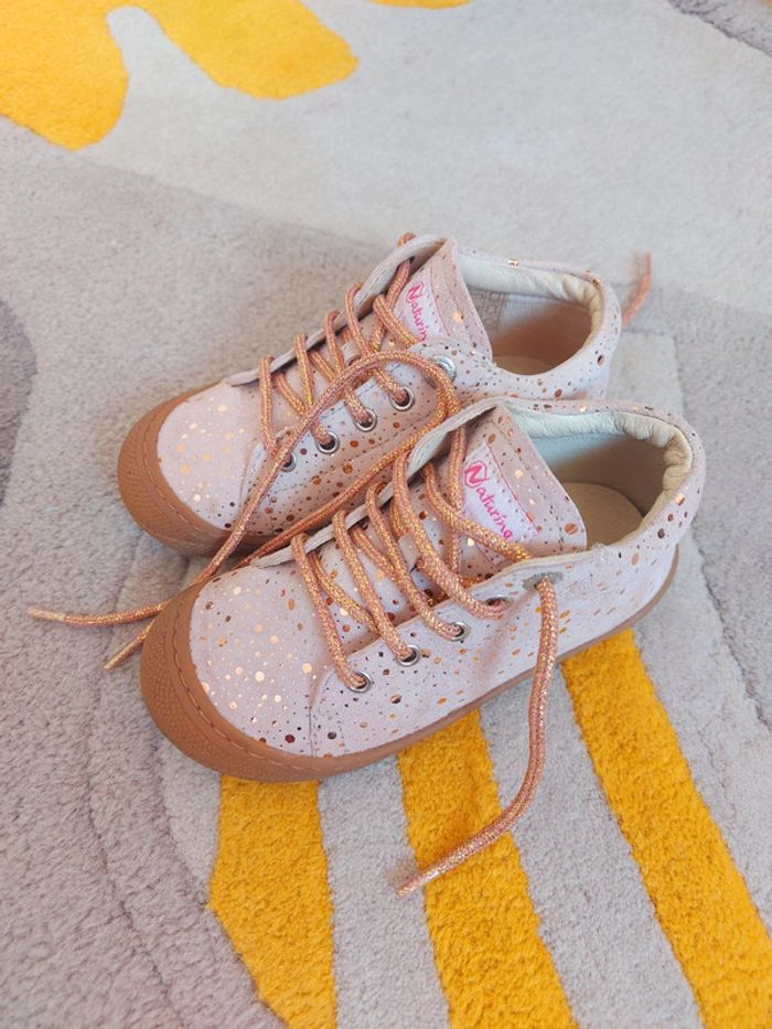 Chaussures Naturino cocoon rose pois dorés 24 - photo numéro 2
