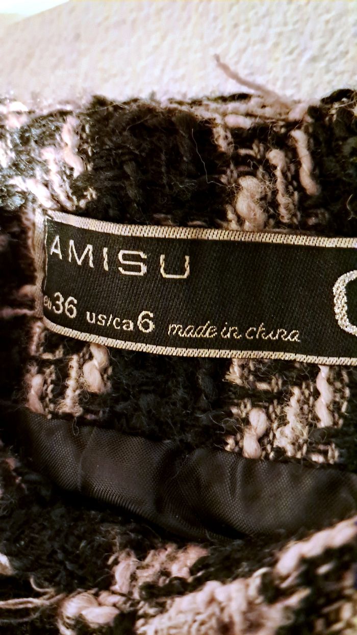 Jupe tweed courte pied-de-poule – AMISU - photo numéro 5