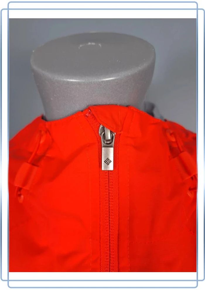 veste à capuche / hoodie Columbia coupe vent femme rouge - taille XS floqué (71) - photo numéro 3