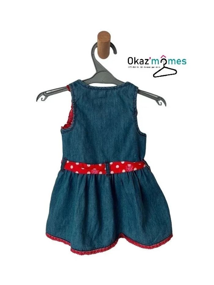 Robe d’été bleu denim avec ceinture rouge - Orchestra 9 mois (71cm) - photo numéro 2
