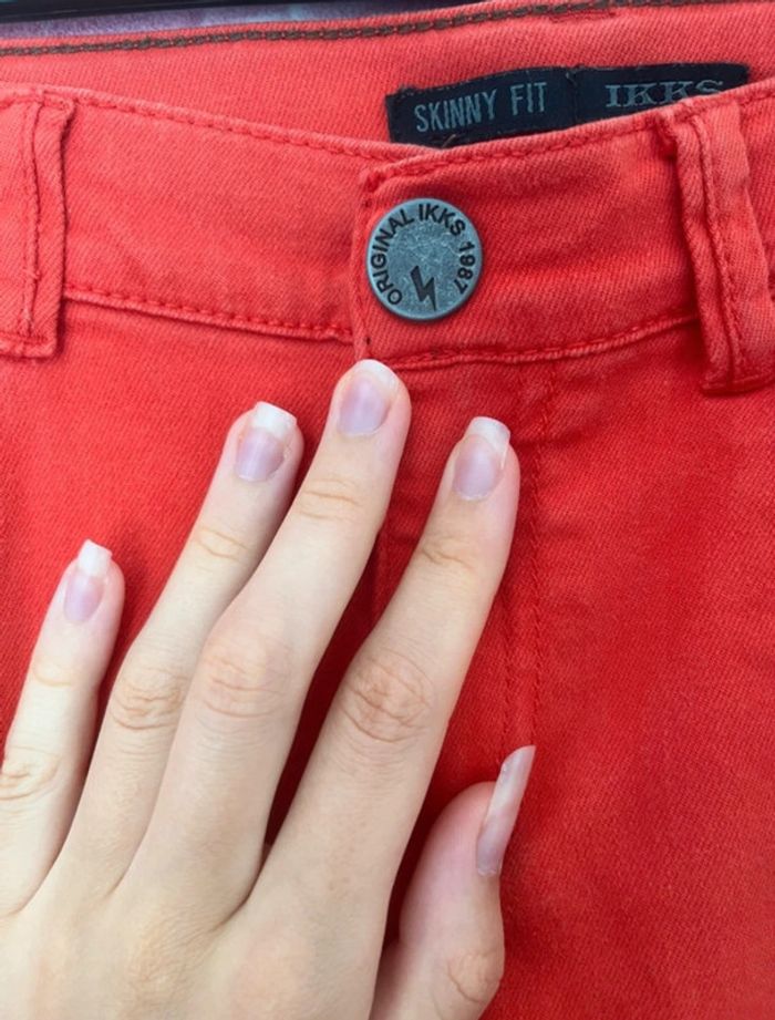 Pantalon skinny fit, rouge/orange, IKKS , 14 ans - photo numéro 3