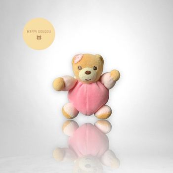 Doudou peluche Ours rose boule Kaloo A244