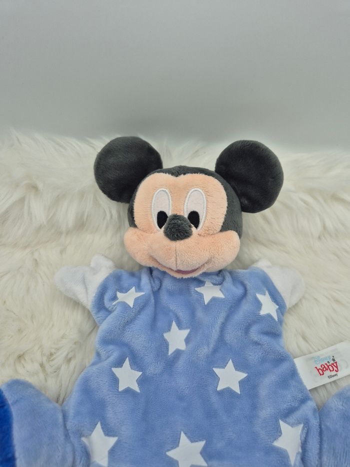 Doudou peluche Marionnette Mickey bleu étoiles Disney Baby - photo numéro 2