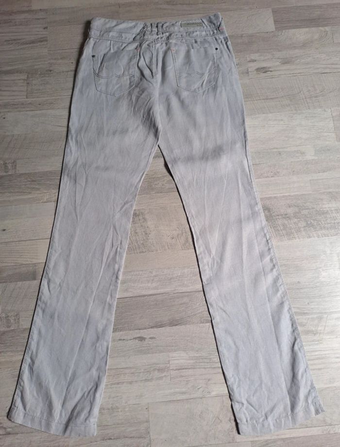 Pantalon détente bonobo taille 38 lin gris clair - photo numéro 4