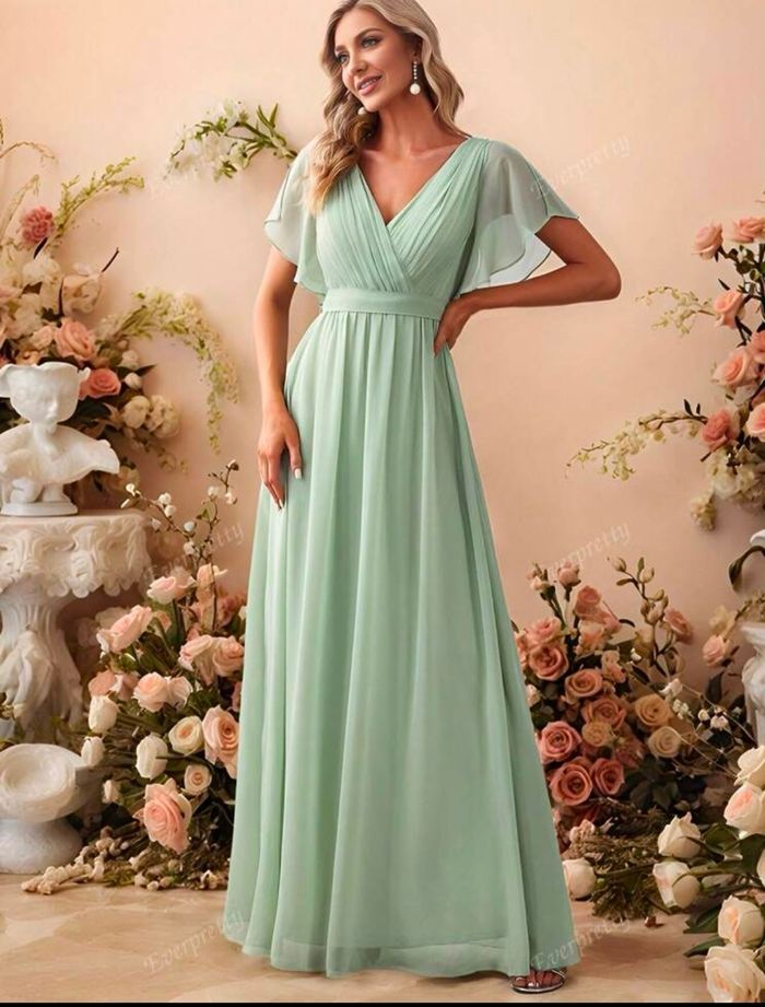 Robe de demoiselles d’honneur vert d’eau - photo numéro 2