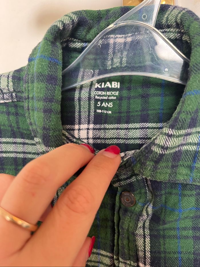 Chemise à carreaux Kiabi vert - photo numéro 4