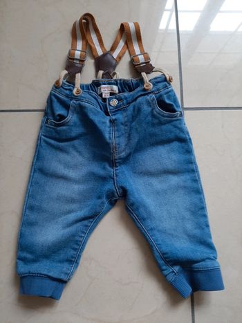 Jean + bretelles garçon 6 mois
