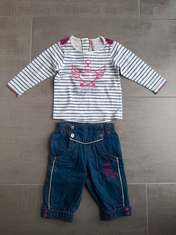 Tee shirt + pantalon bébé fille 6 mois