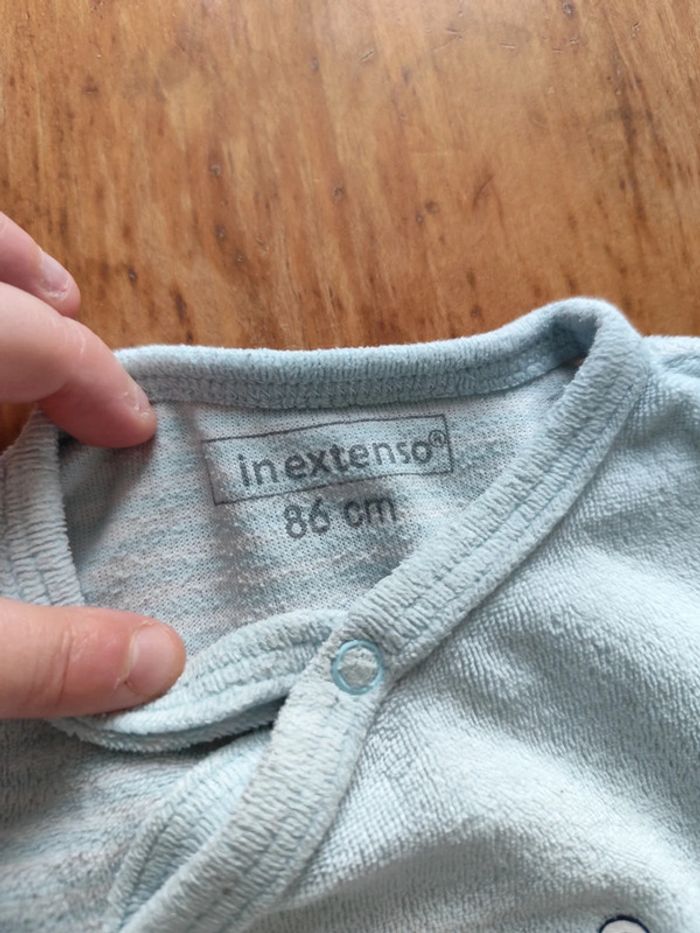 Pijama 1 pièce bleu clair nounours taille 24mois In extenso - photo numéro 4