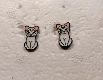 Boucles d'oreilles sailor moon chat luna artemis
