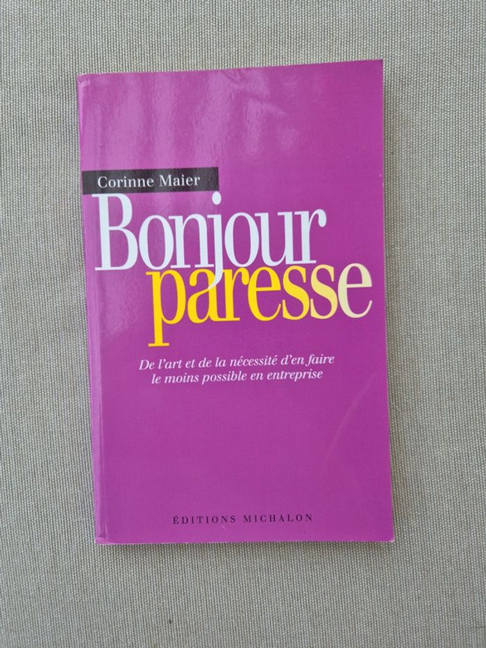 Livre - bonjour paresse - éditions Michalon