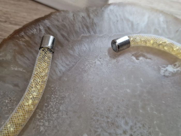 Parure Créoles Cristal Noir Collier Ras De Cou Cristal Champagne - photo numéro 17