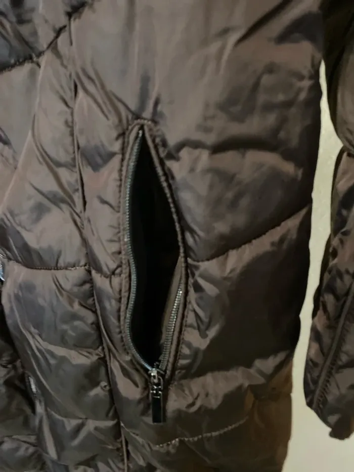 superbe doudoune manteau veste hiver marron 48 M&S mode - photo numéro 6