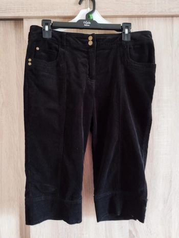 Pantacourt velours noir femme 40