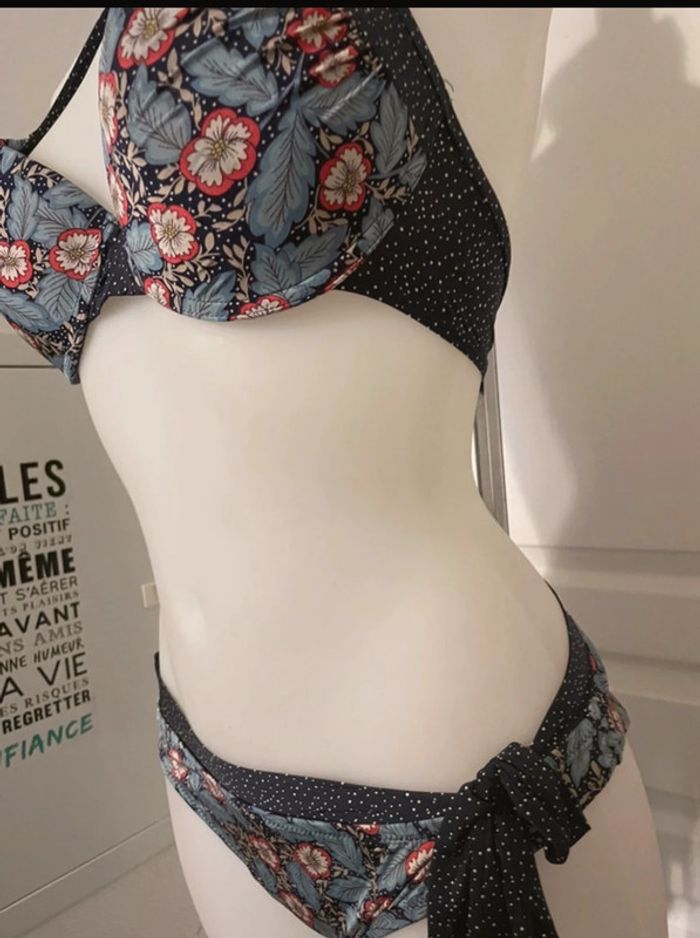 Maillot de bain 2 pièces rouge-gorge - photo numéro 3