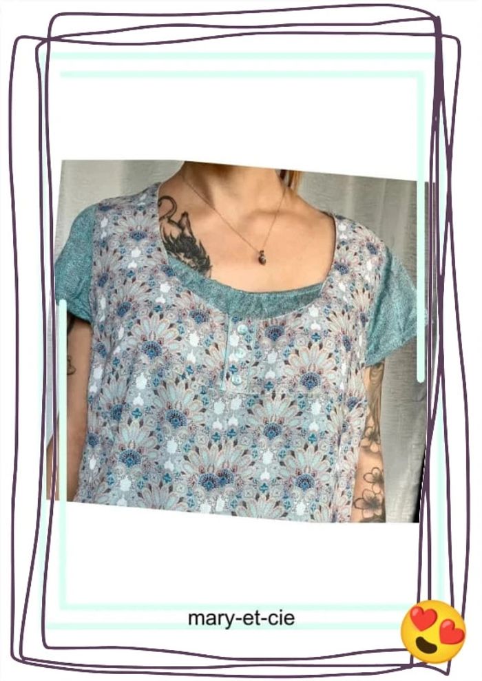 SOLDÉ - Blouse manches courtes taille 50 - photo numéro 7