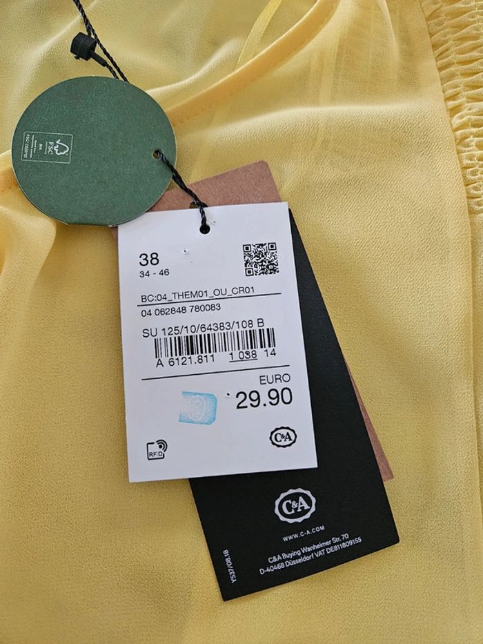 Yessica blouse jaune en voile taille 38 - photo numéro 10