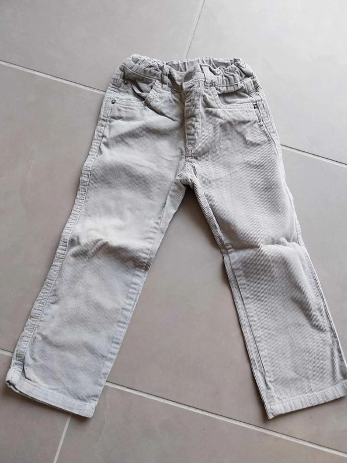 Pantalon gris clair velours T4A - photo numéro 2