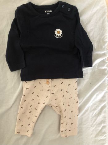 Ensemble T-shirt manches longues & pantalon taille 1 mois