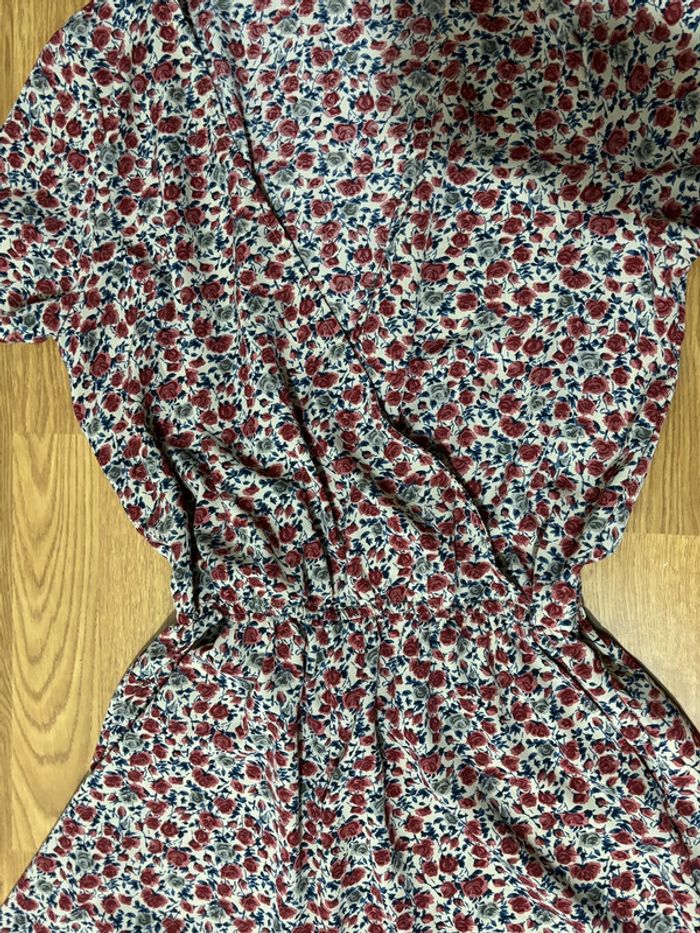 Combishort vintage fleurie, décolleté cache-coeur - photo numéro 2