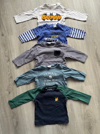 Lot de 6 pulls à manches longues garçon , Taille 6 mois 