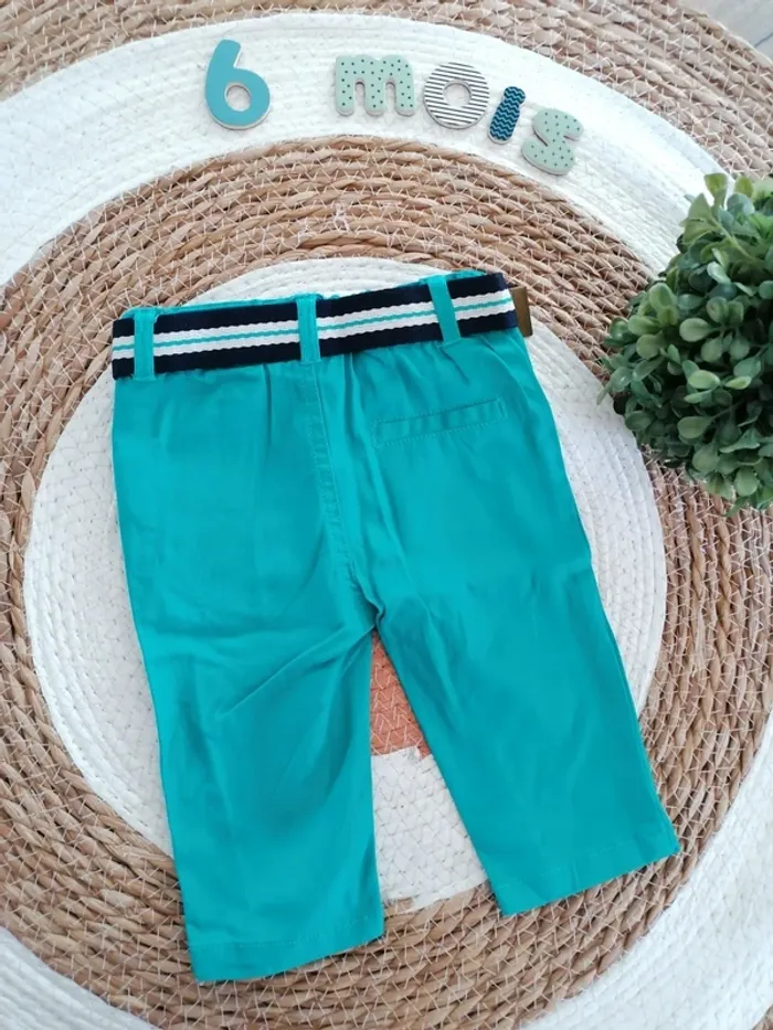 Pantalon léger bleu turquoise - Tissaia - 6 mois - photo numéro 2