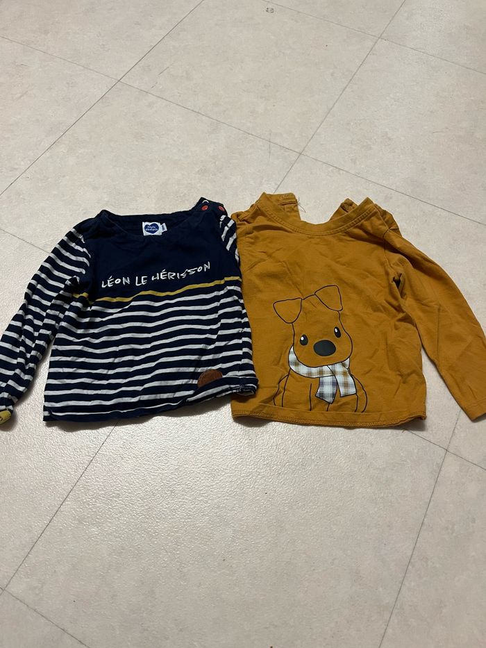 2 tee shirt manche longue 18 mois