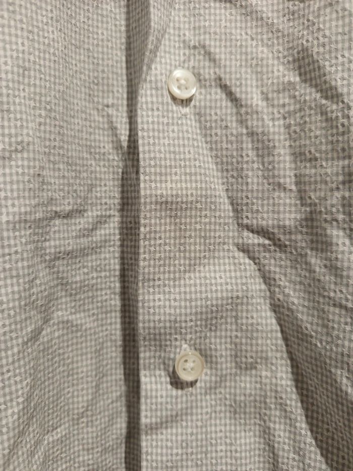 🔝 Chemise manches longues Atelier Privé slim fit imprimé bleu gris blanc taille M 39/40 coton - photo numéro 5