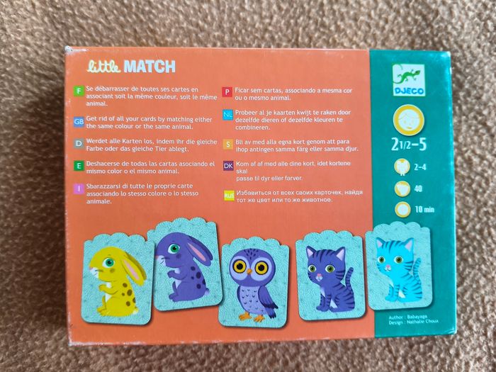 Jeu de cartes Djeco little match animaux 2 ans 1/2 - 5 ans - photo numéro 2