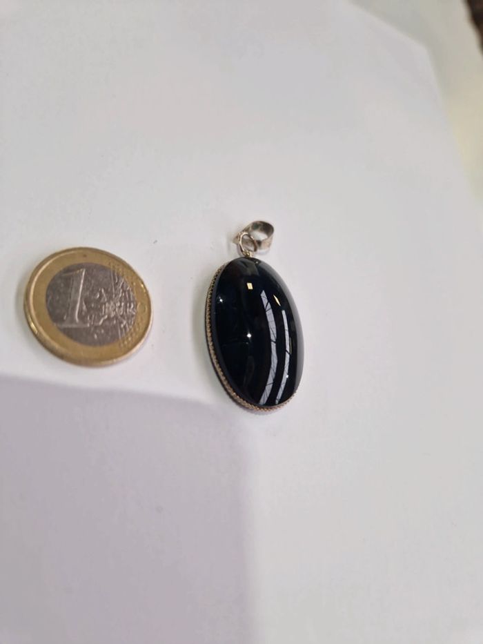 Pendentif obsidienne œil celeste Mexique - photo numéro 3