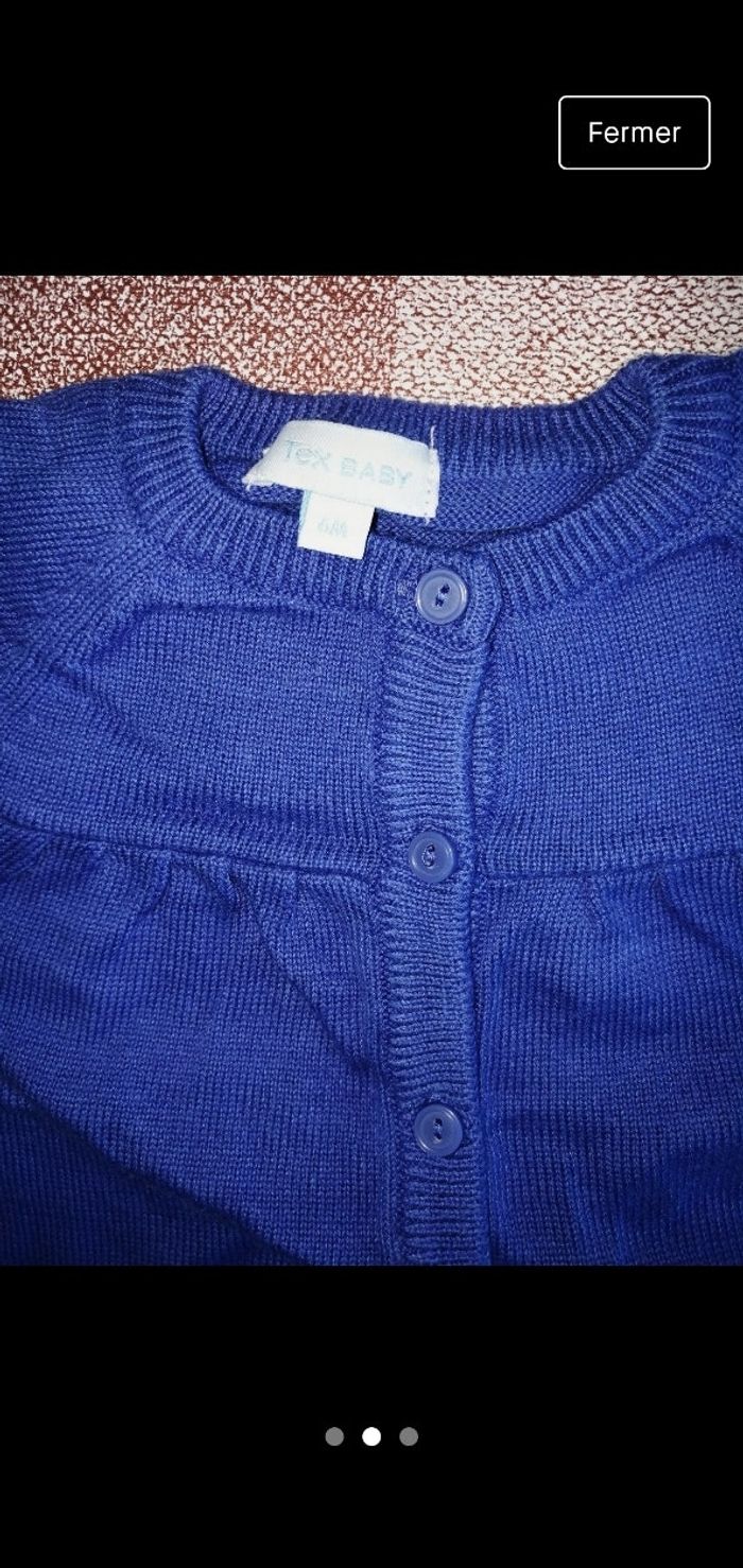 Gilet 6 mois bleu à boutons Tex - photo numéro 2