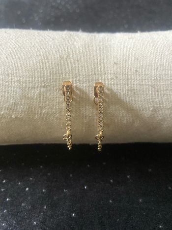 Boucles d'oreilles tiges strass dorées